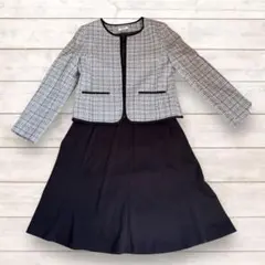 GLACIER 白黒ツイード ジャケットスカートスーツ