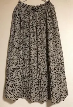 豹柄 ヒョウ柄 プリーツ ロングスカート　Lサイズ
