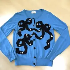 LANVIN en Bleu リボン パール カーディガン 36のサムネイル