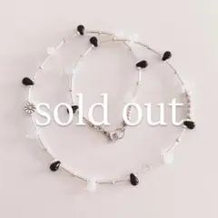 no.389／a'moureveビーズネックレス 金属アレルギー対応