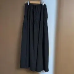 UNIQLO ロングギャザースカート ブラック Lのサムネイル