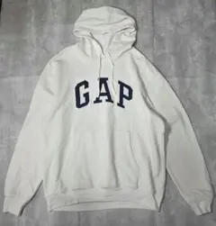 GAP ロゴ刺繍 プルオーバーパーカー ホワイト y112