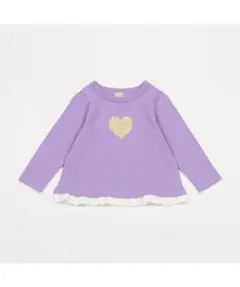 新品 パープル ハート 長袖カットソー 110cm プティマイン