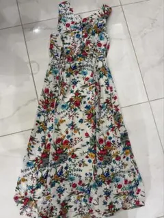 snidel フラワープリント ノースリーブ ロングワンピース