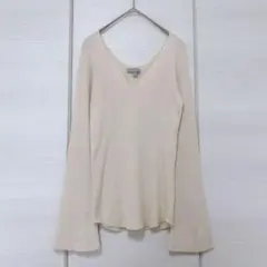 【美品】UNIQLO ユニクロ コラボ 長袖3Dリブセーター オフホワイト M