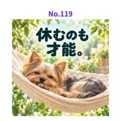 【No.119】ステッカー ヨークシャーテリア 休むのも才能。 3枚500円