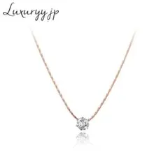 ネックレス 再入荷 【人気】ピンクゴールド ジルコニアダイヤモンド 繊細チェーン