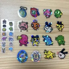 たまごっち オーロラホログラム クリアフレークシール 16枚セット ＊おまけ付き