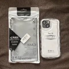 iPhone 15用透明ケース　なみなみケース