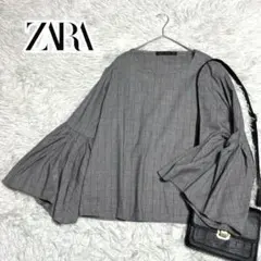 ザラ 裾フレア ブラウス デザインカットソー ZARA