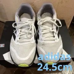 アディダス　ランニングシューズ　スニーカー　白　24.5cm メッシュ