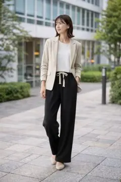 2XL 微起毛コーデュロイ ワイドパンツ グレー 体型カバー