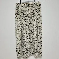 Sig ダルメシアン柄　ロング　プリーツスカート　フリー　裏地サテン