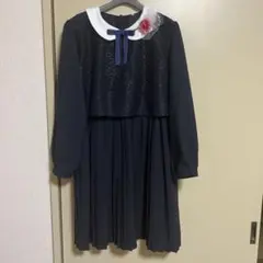 ネイビー 長袖 ワンピース