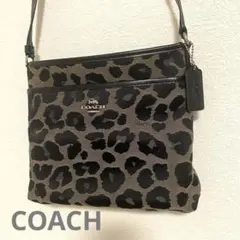 美品COACHコーチ レオパード柄 ショルダーバッグ クロスボディ F39036