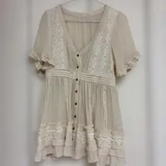 00s axes femme レース　フリル　シフォンチュニック　半袖のサムネイル