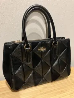 COACH ブラック キルティング ショルダーバッグ 2way