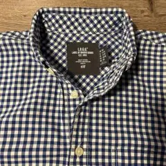 H&M L.O.G.G. ネイビーギンガムチェック ボタンダウンシャツ １６０