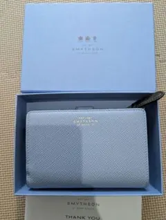 新品未使用 SMYTHSON スマイソン二つ折り財布 ライトブルーのサムネイル