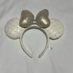 ディズニー キルティング カチューシャ 白 スパンコール