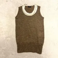 美品⭐️トリココムデギャルソン　ニットベスト パール　ブラウン　AD2006