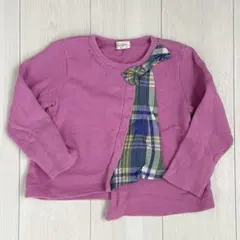 trois lapinsトロワラパン パープル トレーナー 100