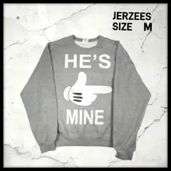 USA古着 00sJERZEES スウェット HE'S MINE ミッキー裏起毛