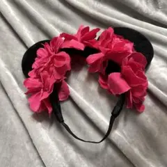 ミニー　ヘアバンド　花付き