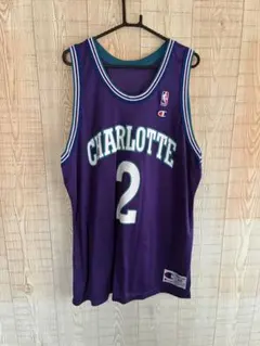 Champion製 シャーロット・ホーネッツ　ラリー・ジョンソン　ユニフォーム