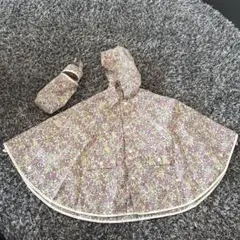 【美品】deux Ｃ 花柄 ベビーレインコート 90