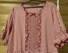 PINK HOUSE ギンガムチェック ワンピース 赤