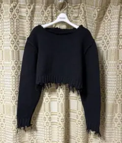 PERVERZE ブラック クロップドニット