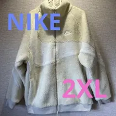 ナイキ　ビッグスウォッシュ　フリースジャケット クリーム色　リバーシブル