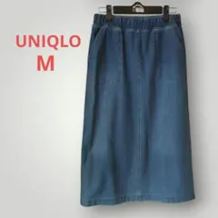 [美品] ユニクロ/デニムジャージスカート/ロングタイトスカート/総ゴム