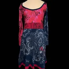 Desigual デシグアル 長袖ワンピース 花柄 ペイズリー 綿素材のサムネイル