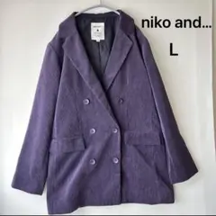 niko and… ニコアンド　コーデュロイ　ジャケット　Ｌ　パープル