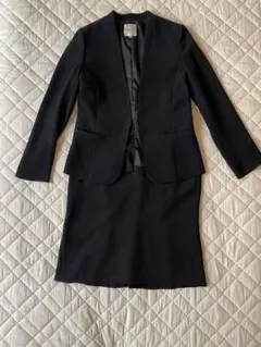 【最終価格】INDIVI ネイビー 紺スーツセット ノーカラー 38 40