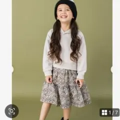 春物　プティマイン フード付き　ドッキングワンピース　１００センチ