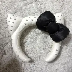 キティちゃん キルティング ホワイトパール カチューシャ リボン ユニバUSJ