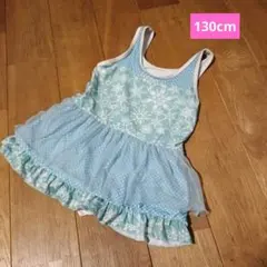 130cm 水着 ワンピース 女の子用 アナと雪の女王風デザイン