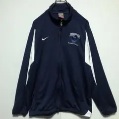 90s ナイキ　NIKE TEAM トラックジャケット　紺　ネイビー　　P64