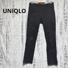 ユニクロ　チノパン　ブラック　スリムフィット　メンズ　綿97% L ストレッチ