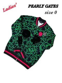 PG パーリーゲイツ　ブルゾン　ジャケット　総柄　レディース0 裏起毛　スマイル