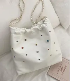 LOPASS ビーズ付けショルダーバッグ