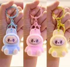 セール3点セット　ラブブぬいぐるみマスコットキーホルダー　labubuキーリング
