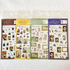 新品・正規品 古川紙工 透明シールシート MuseumAnimals 4種セット