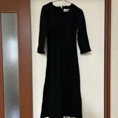 GALLERY VISCONTI ブラックロングニットワンピース
