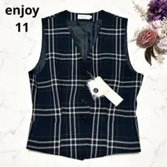 【新品タグ付】enjoy エンジョイ カーシーカシマ ベスト ジャガードチェックのサムネイル