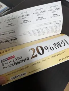 VTホールディングス 株主優待券 キーパーラボ★20%割引券ほか