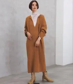 レプシム 前後 2way どちらでも着られるニットワンピース